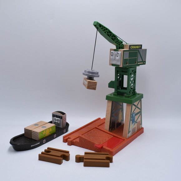 Cranky at the Docks & Bulstrode Thomas The Tank Engine & Friends Wooden Trains - Picture 10 of 12